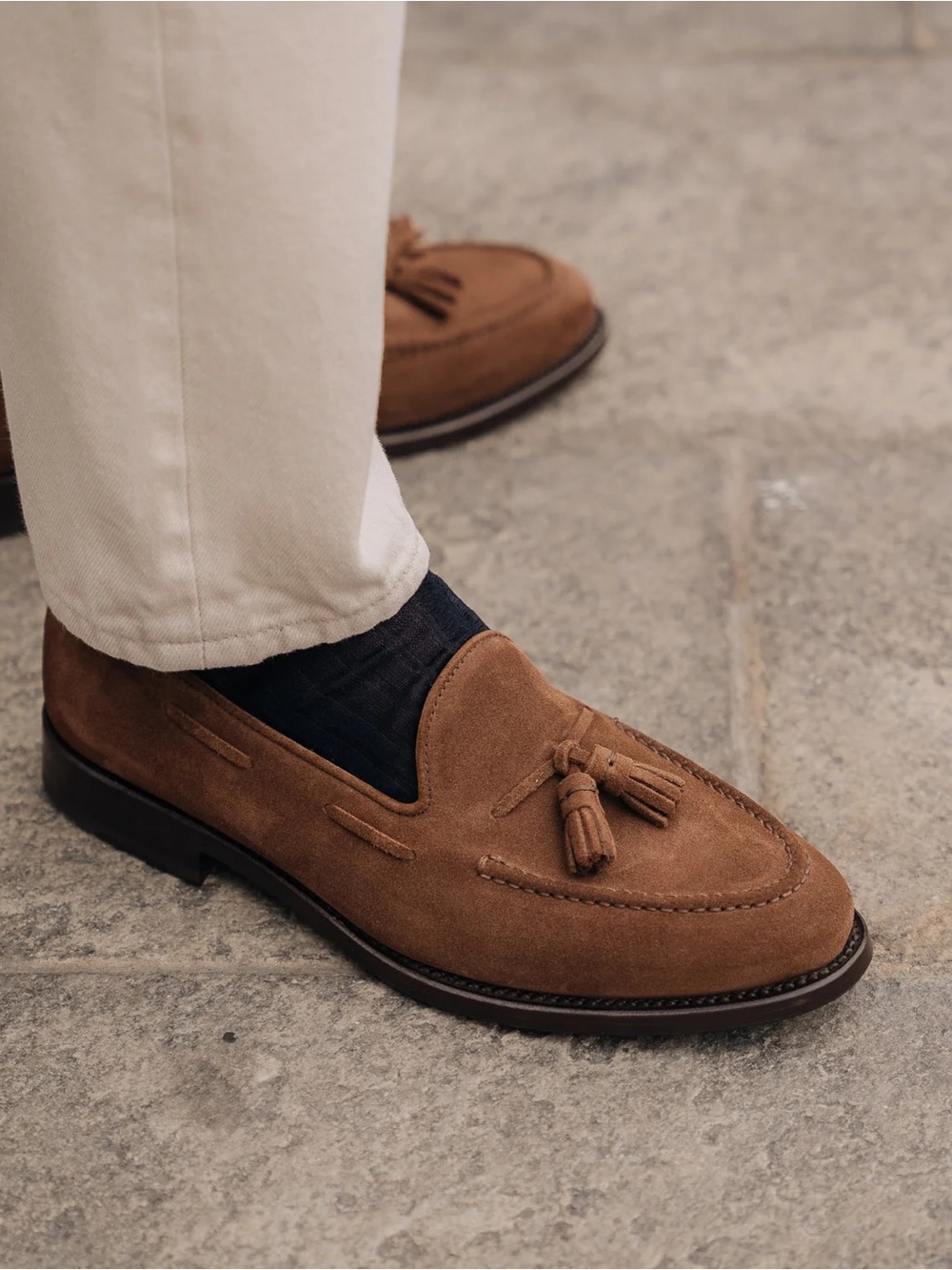 Velasca || Cadregatt Tassel Loafers in Tobacco Suede Brown 43 US 10